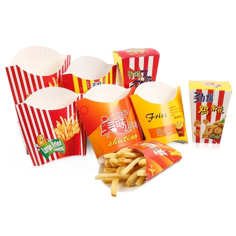 Disposable French Fry Box Paper Packing Box French Fries Takeaway Box